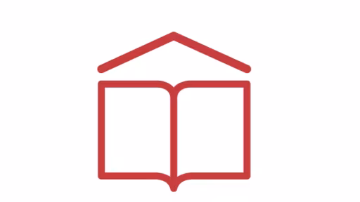 Logo der Verbraucherbildung, ein Piktogramm eines Buches mit Dach 