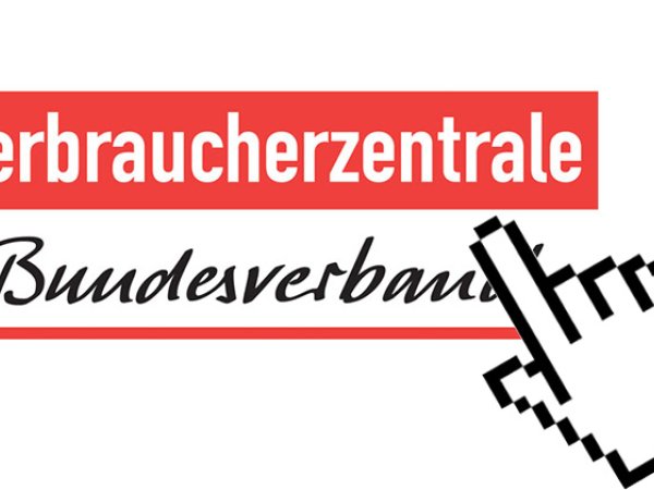 Zu sehen ist das Logo Verbraucherzentrale Bundesverband mit klickender Hand