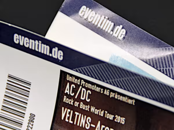 Konzertkarten, die durch Ticketmittler Eventim vermittelt wurden