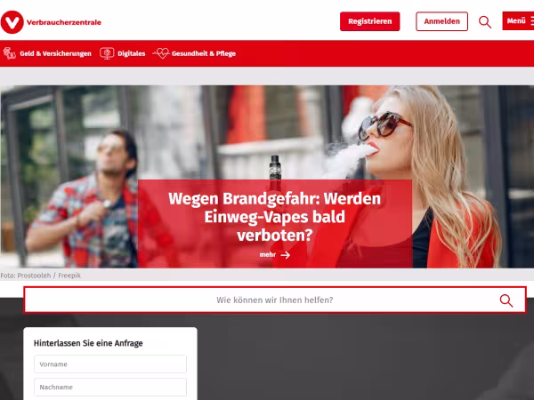Fake-Website der Verbraucherzentrale