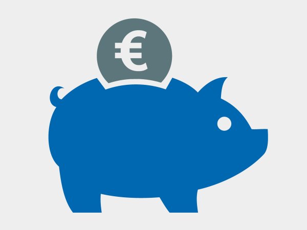 Sparschwein mit Münze. Ill.: vzbv