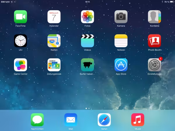Surfer haben Rechte-App auf Tablet-Display