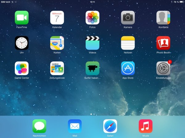 Surfer haben Rechte-App auf Tablet-Display
